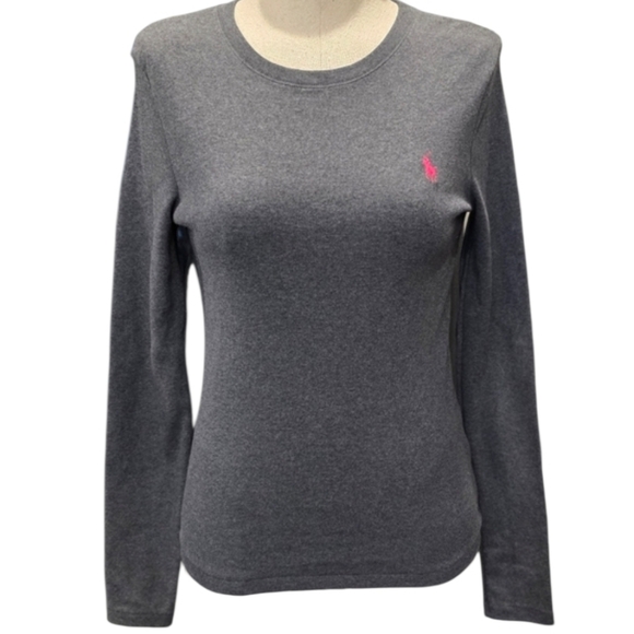 Ralph Lauren Tops - Ralph Lauren Gray Knit Top w/logo